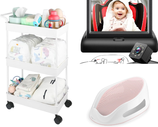 Baby must haves 🍼🫧🤍 cover photo collage