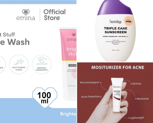 Skincare Lokal Affordable untuk Kulit Kombinasi & Jerawatan cover photo collage