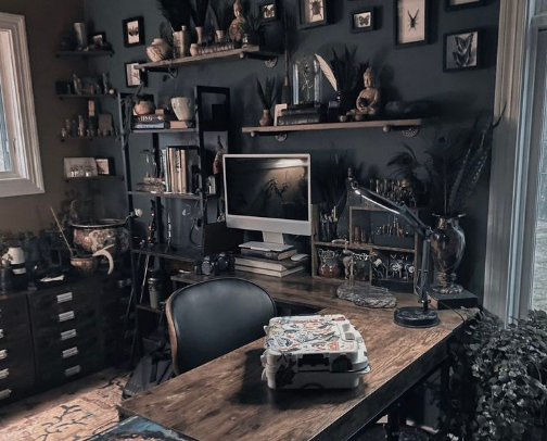 Corporate Goth Office: Dark Desk Essentials cover photo collage