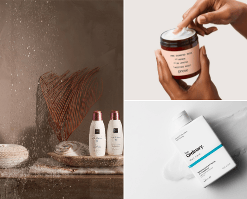Products for hair cover photo collage
