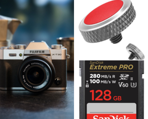 camera + essentials + accessories cover photo collage