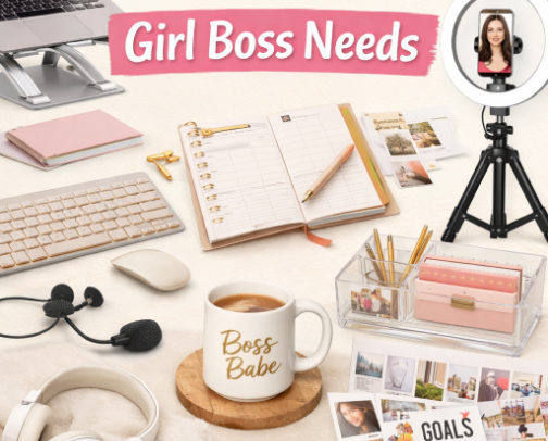 Amazon Tools Every Online Girl Boss Needs cover photo collage