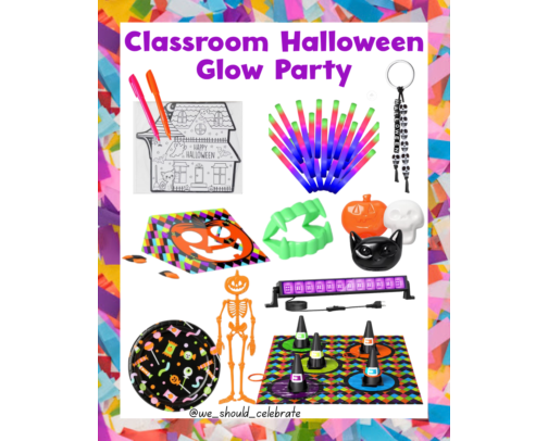 Classroom Halloween Glow Party cover photo collage