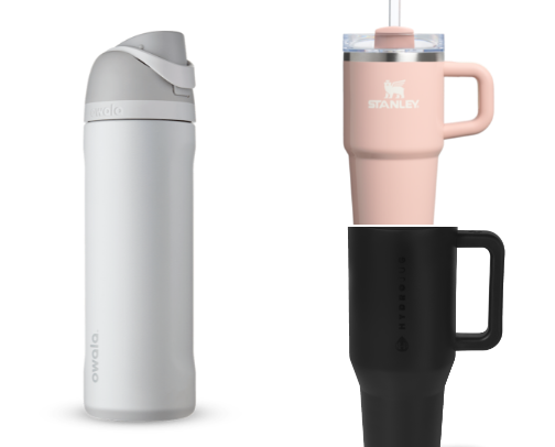 Cups & reusable water bottles cover photo collage