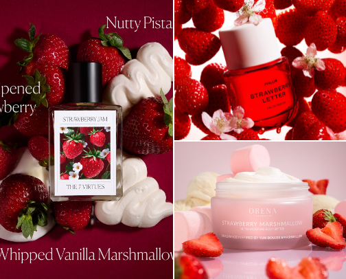 Smell like a strawberry 🍓🍰🧁 cover photo collage