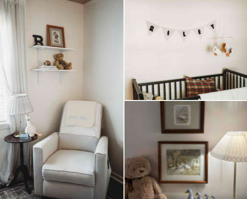 Our sweet, vintage nursery 🧸 cover photo collage