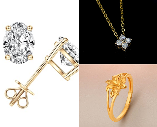 10K SOLID GOLD EARRINGS cover photo collage
