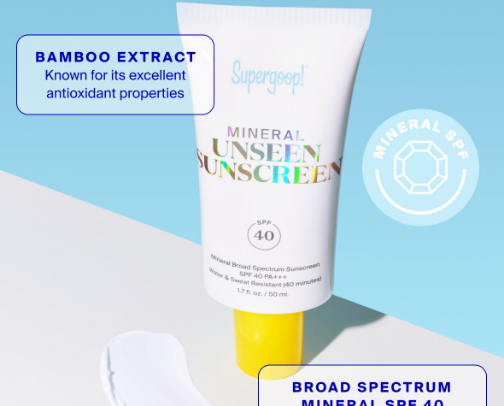 Supergoop! Unseen Sunscreen SPF 40 cover photo collage