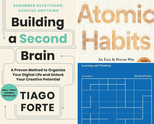 The Second Brain Blueprint: Organize Your Life & Unlock Your Potential cover photo collage