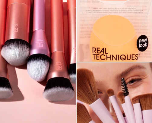 Make-up tools cover photo collage