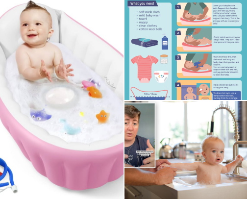 Baby Bath time! cover photo collage