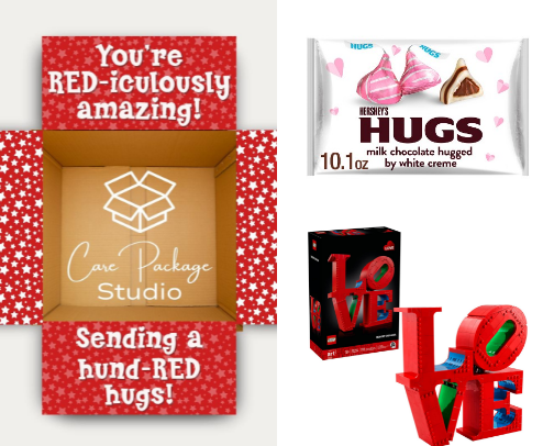 "Sending a 'Hund-RED' Hugs! "(College Care Package for Boys) cover photo collage