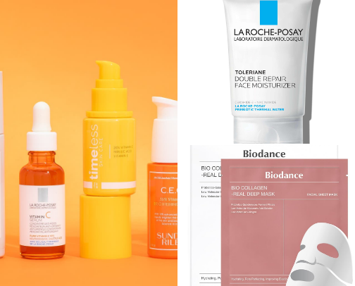 Skin Care products cover photo collage