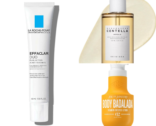 Skincare products cover photo collage