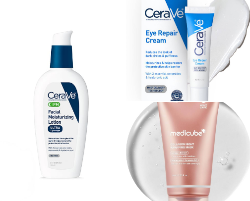 soft and simple skincare cover photo collage