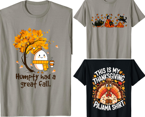 Funny Autumn Halloween T-shirts cover photo collage
