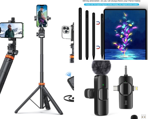 Equipment i use as a content creator cover photo collage