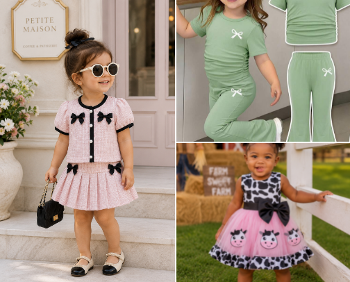 Cute Toddler Girl Outfits | 2-Piece Sets, Summer & Party Looks cover photo collage
