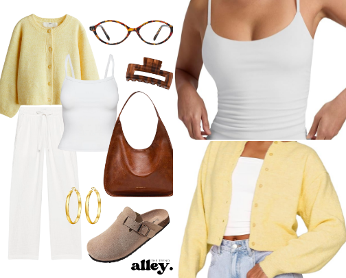 Cozy Casual Spring Look with Soft Neutrals & Yellow Tones🐣 cover photo collage