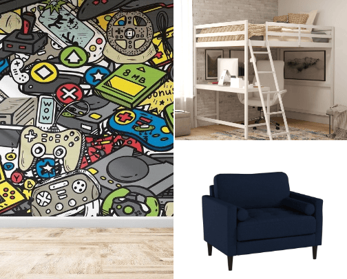 Gamer bedroom  cover photo collage