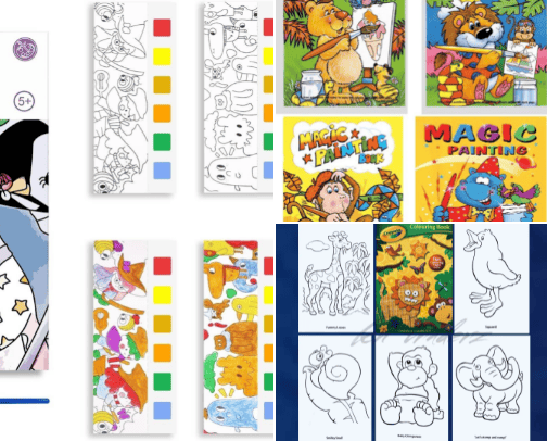 KIDS COLORING BOOKS cover photo collage