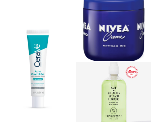 skincare products for combination skin that's helped me🧴 cover photo collage