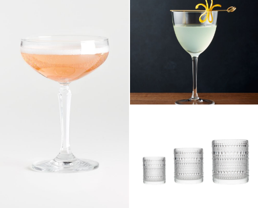 Glassware for cocktail lovers | Glow up your home bar cover photo collage
