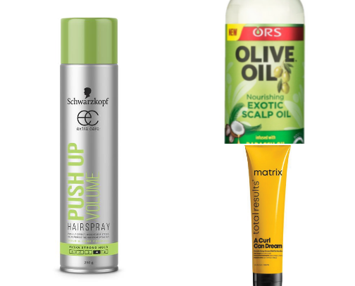 Frizzy hair products cover photo collage