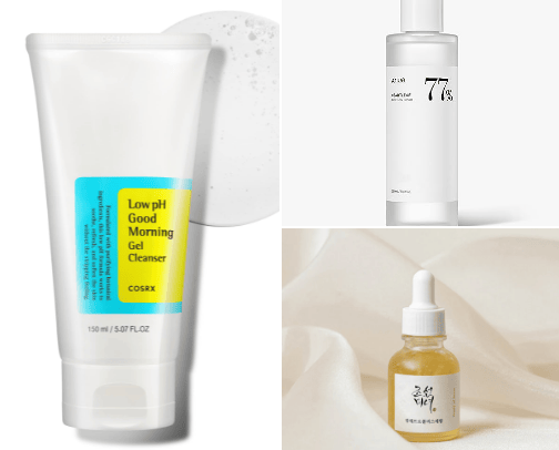 Korean skincare for healthier and brighter skin that is worth it on amazon cover photo collage