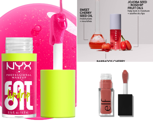 Clearly I’m in love with LIP OILS. Best Lip oil options. cover photo collage