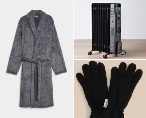 Keeping warm during winter on a budget. cover photo collage