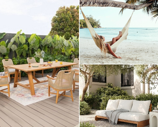 Miami Style Caribbean Outdoor Living & Garden Deals cover photo collage