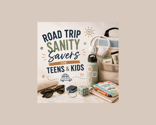 Road trip essentials for kids and teens cover photo collage