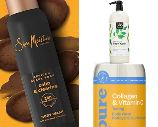 My Top body washes cover photo collage