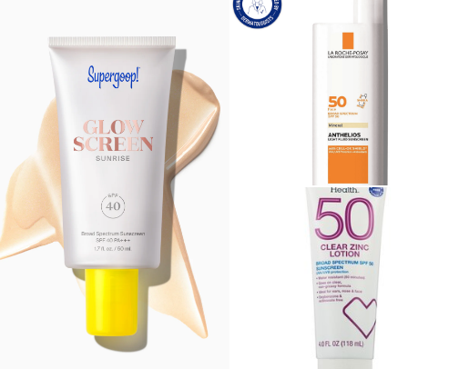 Supergoop! Unseen Sunscreen SPF 40 + La Roche-Posay Anthelios SPF 50 -    No White Cast Face Sunscreens for Daily Use cover photo collage