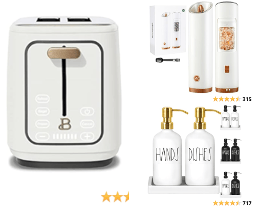 Amazing White and Gold Kitchen Appliances cover photo collage