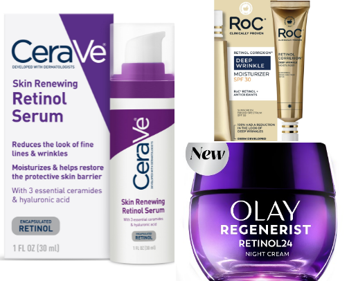 Best Retinol's products for beginners 40+ cover photo collage