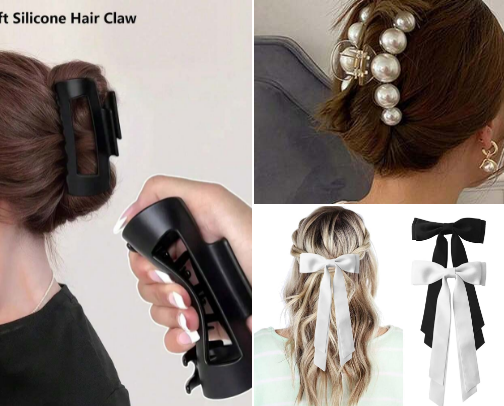 Hair accessories cover photo collage