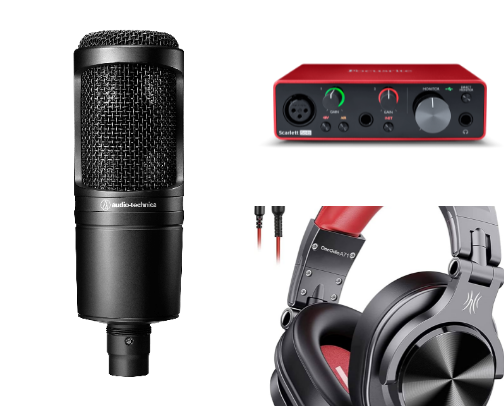 music equipment cover photo collage