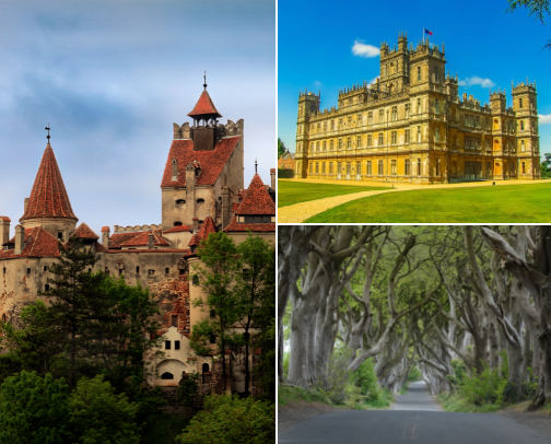 Real-World Fantasy: Step Into the Settings of Your Favorite Gothic & Dystopian Tales cover photo collage