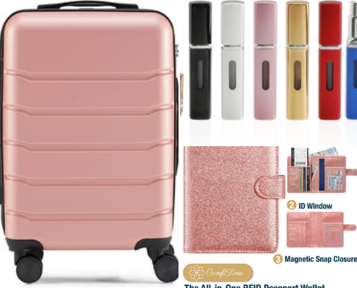 Pink Travel Essentials cover photo collage