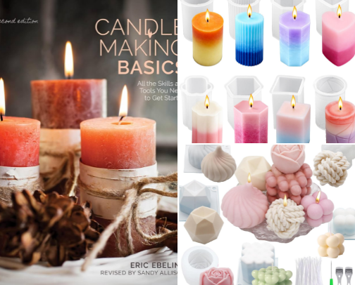 Making candles and wax melts cover photo collage