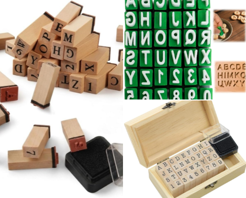 Read Free - Rubber Stamp Letters Numbers and Alphabets, 36 Pcs Small Wooden Rubber Stamps for Card Making, DIY Craft, Scrapbooking Supplie, etc. set cover photo collage