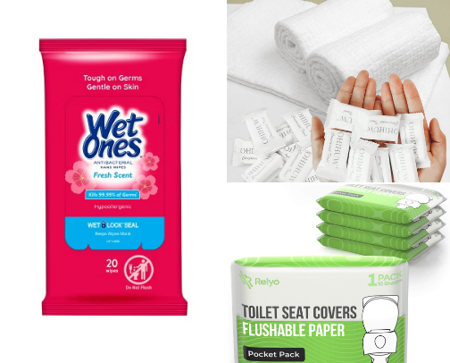 Travel essentials for planes cover photo collage