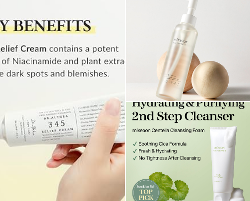Skincare for dry and acne-prone skin cover photo collage