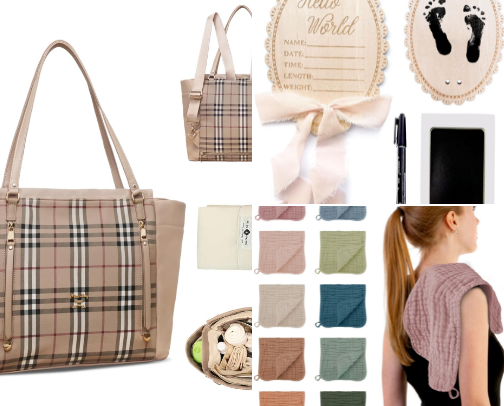 Diaper bag and essentials cover photo collage