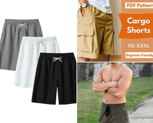 Mens shorts cover photo collage