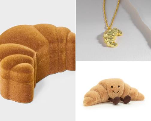 Croissants are LOVE in a nice pastry package cover photo collage