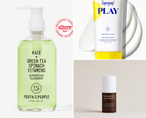 My favorite skincare products cover photo collage