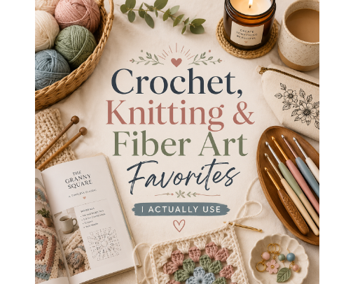 Crochet, Knitting & Fiber Art Favorites I Actually Use cover photo collage